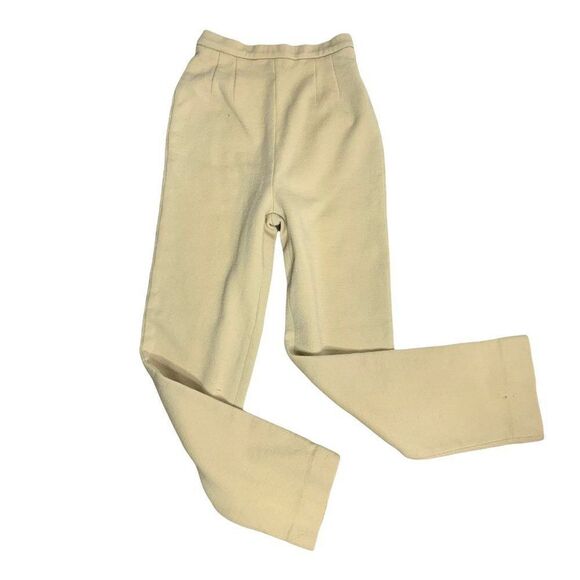 Vintage 60s 3 Piece Wool Jacket Pant Set XS Beige Orange Mod Preppy Collegiate - Picture 6 of 12